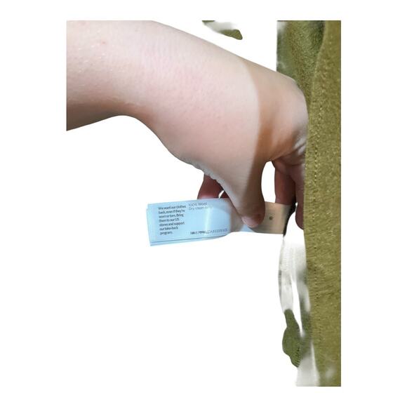 Madewell Sweater Jacket Long XL Green 100% Wool NWOT - Picture 3 of 4